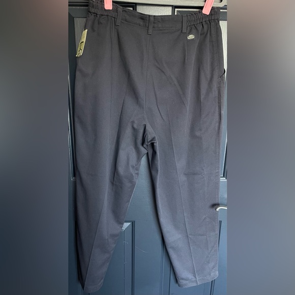 VINTAGE~Lee Casuals~NWT~Wrinkle Free~Side Elastic~16 Petite~Black Slacks - Picture 7 of 9